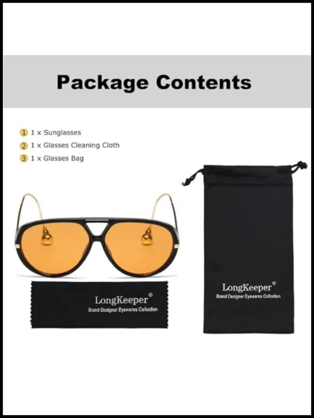 Retro Oversized Pilot Sunglasses UV400 Shield Double Bridge Metal Frame